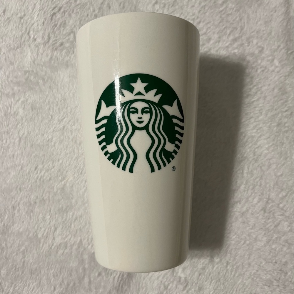 Starbucks Classic White Tumbler with Green Emblem - 12 oz